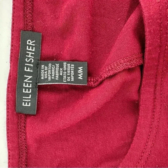 Eileen Fisher Burgundy viscose long sleeve swing tunic tee - Picture 3 of 6